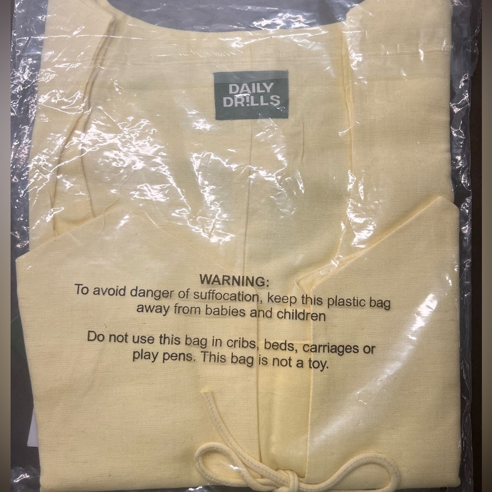 NWT Daily Drills Linen Tie Vest in Lemonade - XS/S - Picture 6 of 7